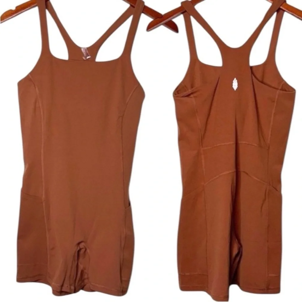 FREE PEOPLE Never Better Runsie in Sienna Yoga Athletic Gym Workout Casual New